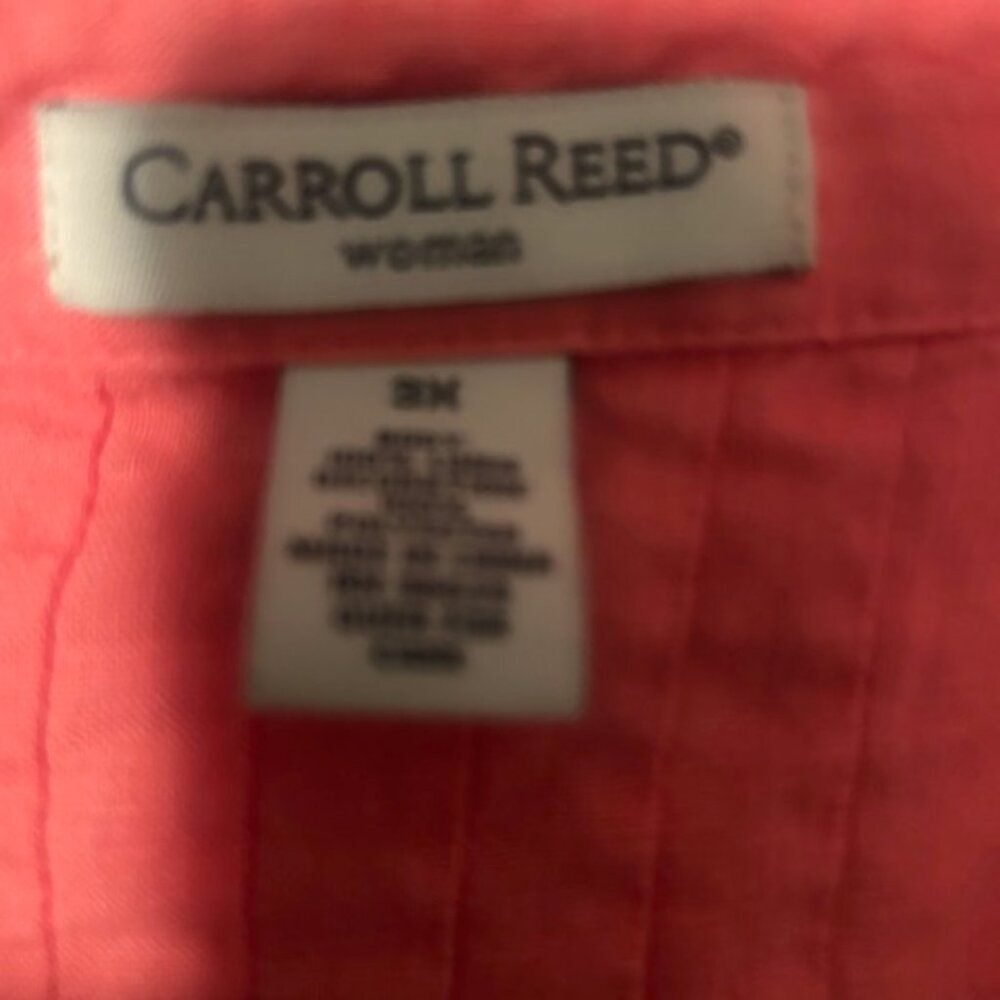 Carroll Reed Women Coral Salmon Pin tuck button front shirt, size 3X - Picture 4 of 4